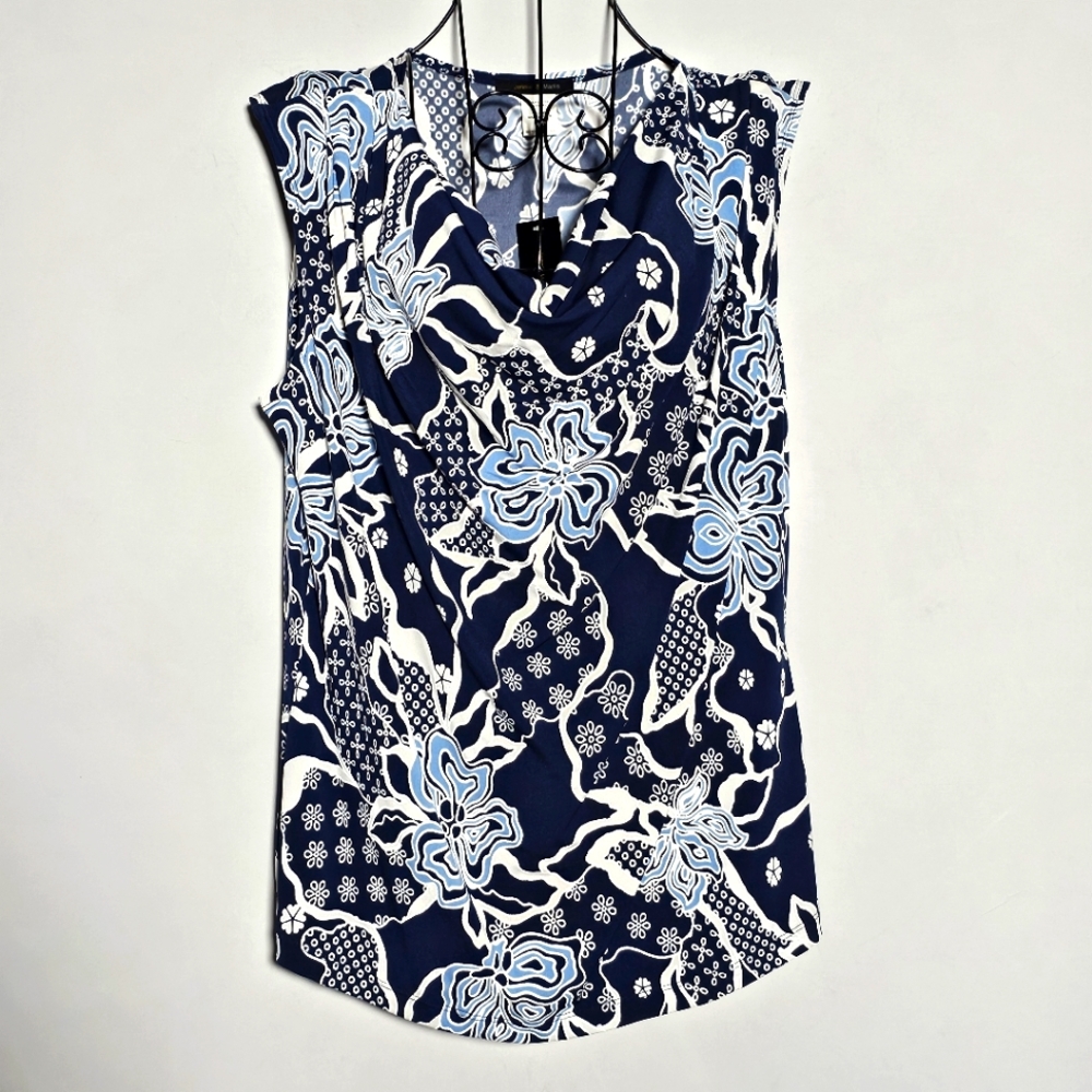 Jennie and Marlis blue floral sleeveless top NWT size XL